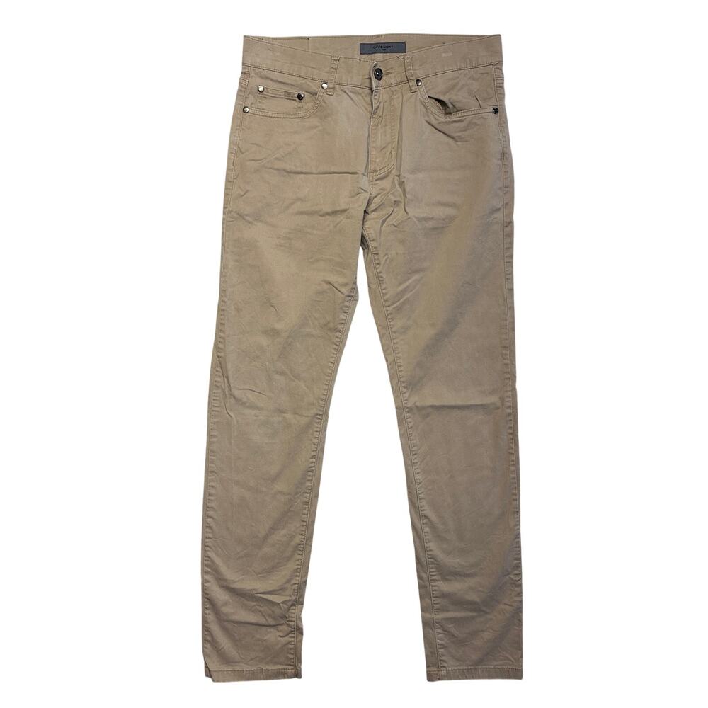 Givenchy Pants Mens 30x32 Brown Khaki Slim Fit Straight Flat Front Classic